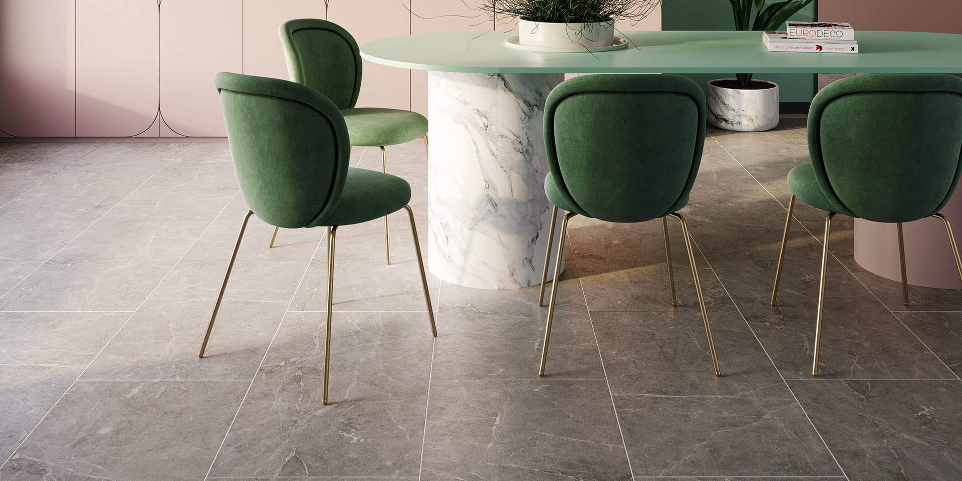 Кварцвинил Invictus Maximus Dryback Tile XL Hudson Stone - Silver