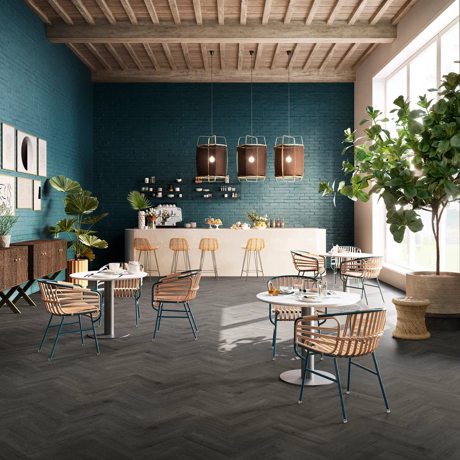 Кварцвинил Invictus Maximus Dryback Parquet Highland Oak - Ebony
