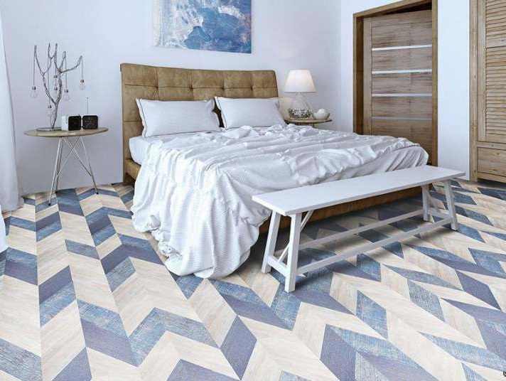 Клеевое пробковое покрытие CorkStyle Chevron Blue