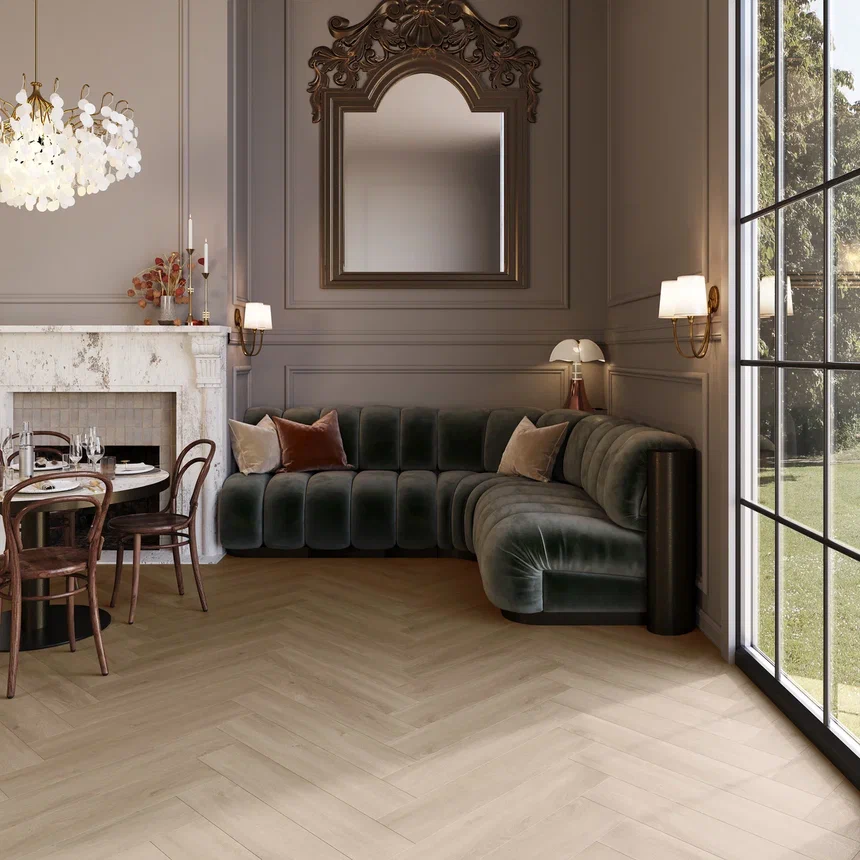 Кварцвинил Invictus Maximus Click Herringbone Divine Oak - Cookie