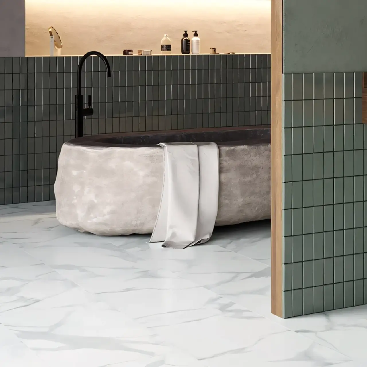 Кварцвинил Invictus Primus Dryback Tile XL Pure Marble Snow