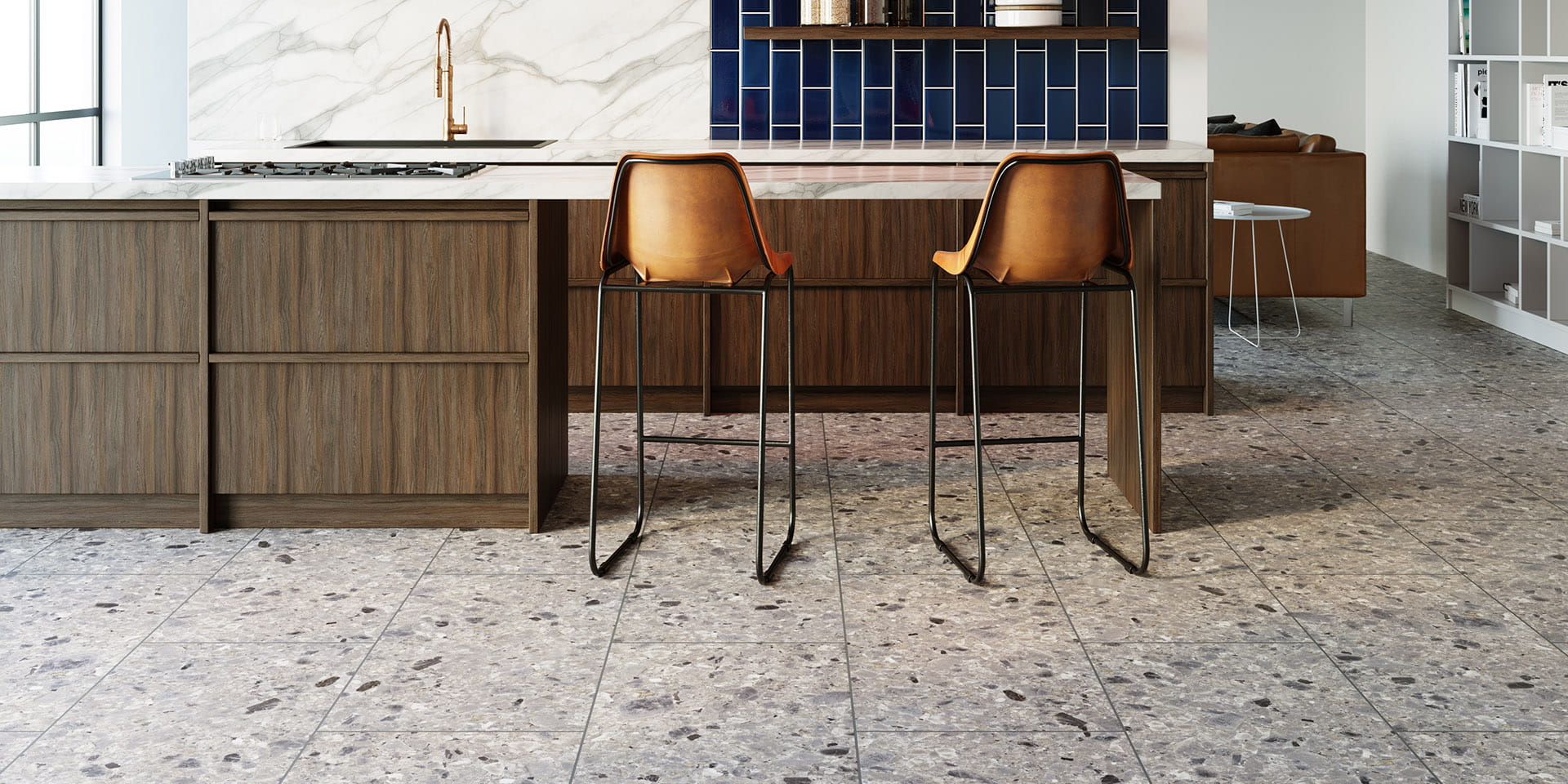 Кварцвинил Invictus Maximus Dryback Tile XL Bergamo - Cloud