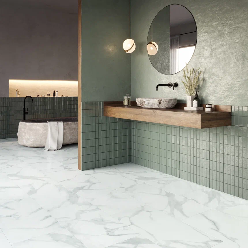 Кварцвинил Invictus Primus Click Tile XL Pure Marble - Snow