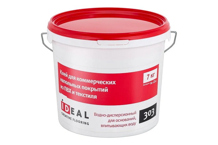Клей для коммерческих напольных покрытий из ПВХ и текстиля IDEAL 303 7кг