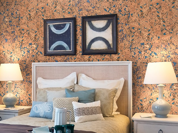 Настенное клеевое пробковое покрытие CorkStyle Wall Design Monte Blue