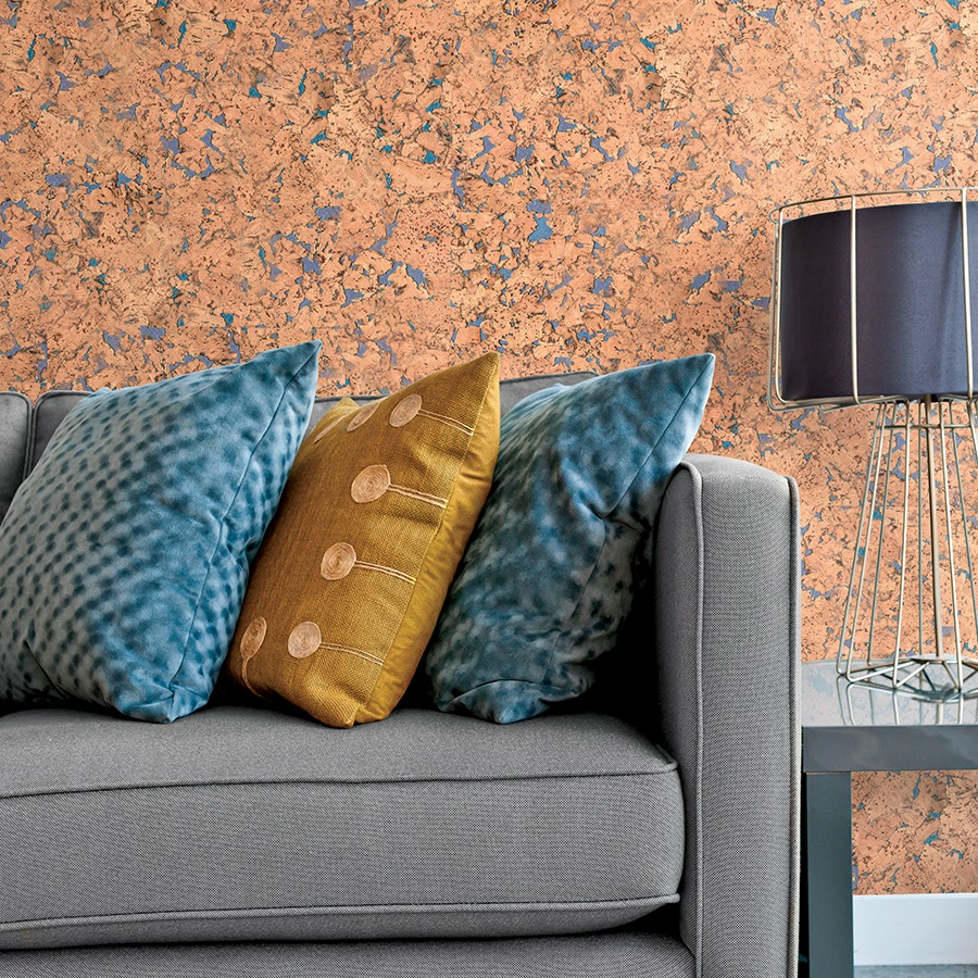 Настенное клеевое пробковое покрытие CorkStyle Wall Design Monte Blue