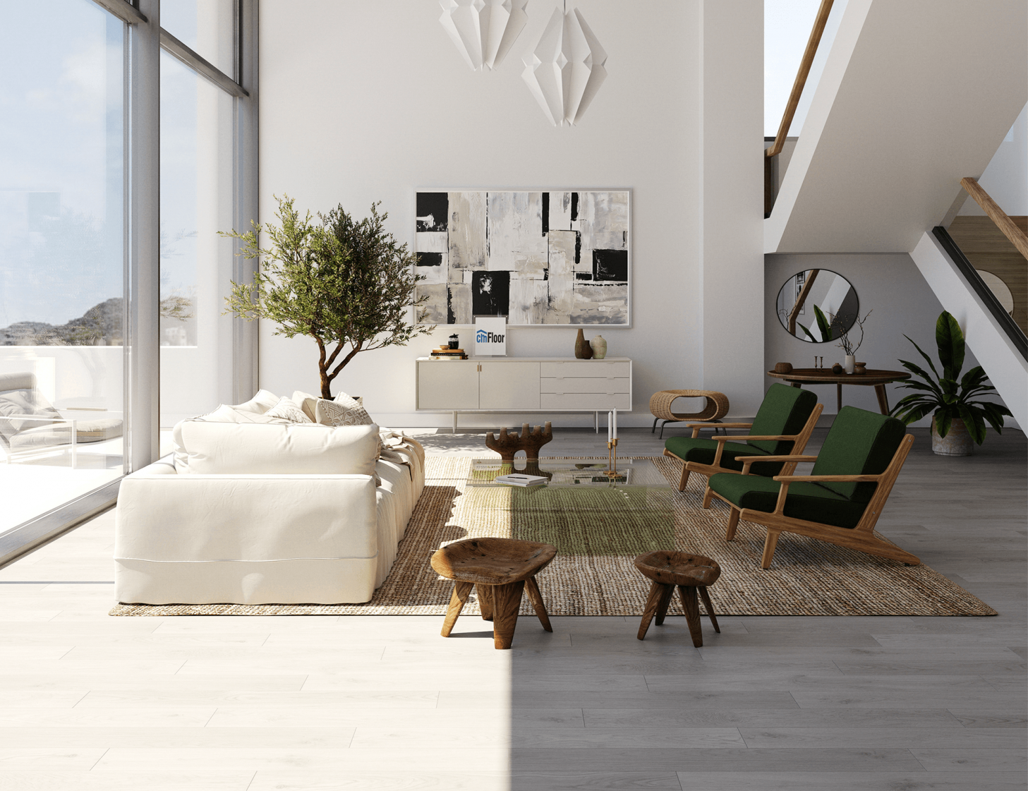 Кварцвинил CM Floor ScandiWood 01 Дуб Серый (С подложкой)